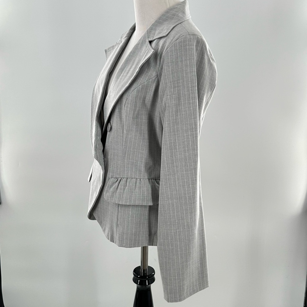 Robert Louis blazer S gray pinstripe double breasted career with pockets 90s - Picture 6 of 11